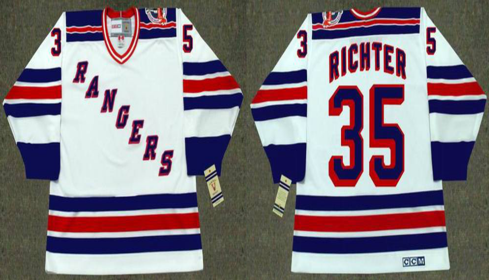 2019 Men New York Rangers 35 Richter white style 3 CCM NHL jerseys